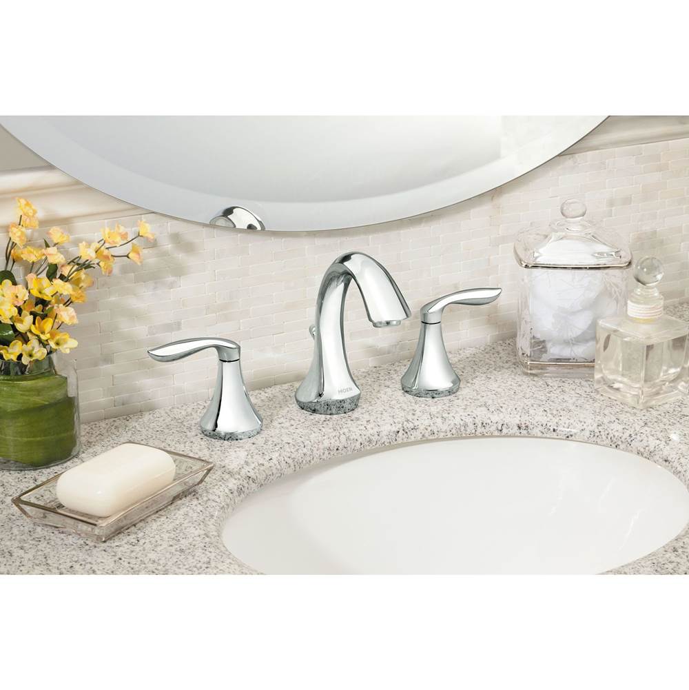 Eva 8 in. Widespread 2-Handle High-Arc Bathroom Faucet Trim Kit in Chrome (Valve Sold Separately)