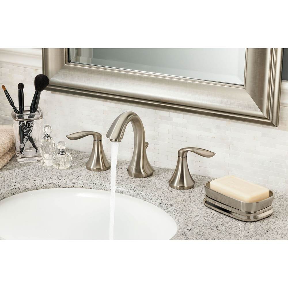 Eva 8 in. Widespread 2-Handle High-Arc Bathroom Faucet Trim Kit in Chrome (Valve Sold Separately)