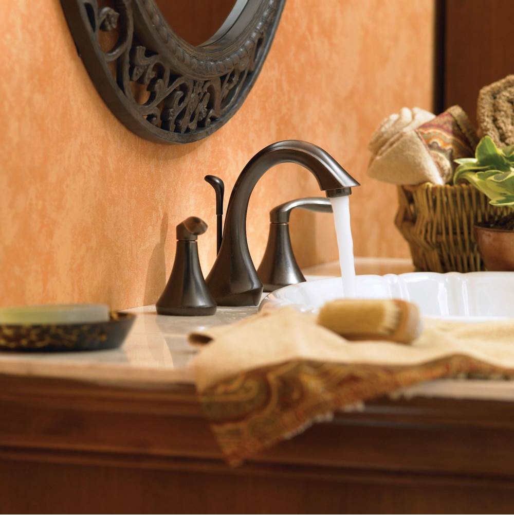 Eva 8 in. Widespread 2-Handle High-Arc Bathroom Faucet Trim Kit in Chrome (Valve Sold Separately)