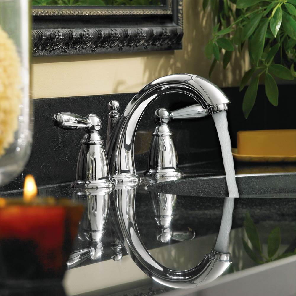 Brantford 8 in. Widespread 2-Handle High-Arc Bathroom Faucet Trim Kit in Chrome (Valve Sold Separately)