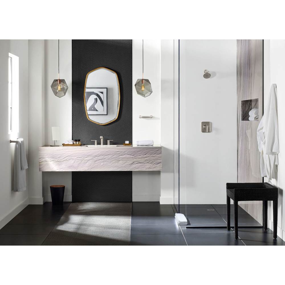 Genta LX Two-Handle Widespread Modern Bathroom Faucet, Valve Required, Brushed Nickel