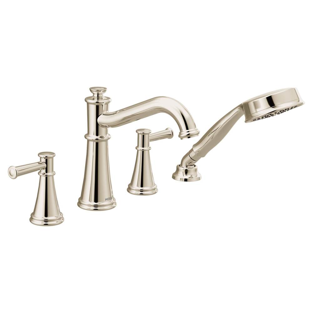 Belfield 2-Handle Deck-Mount Roman Tub Faucet with Handshower in Chrome (Valve Sold Separately)