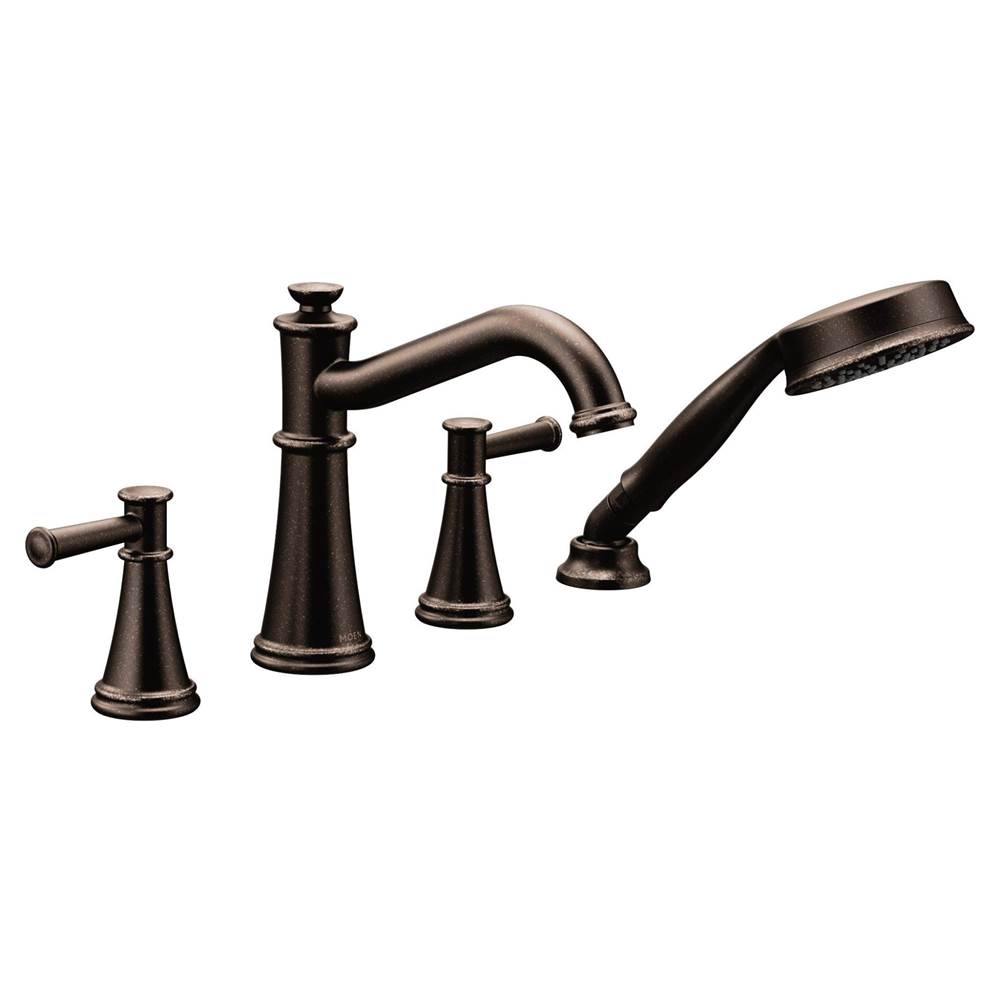 Belfield 2-Handle Deck-Mount Roman Tub Faucet with Handshower in Chrome (Valve Sold Separately)