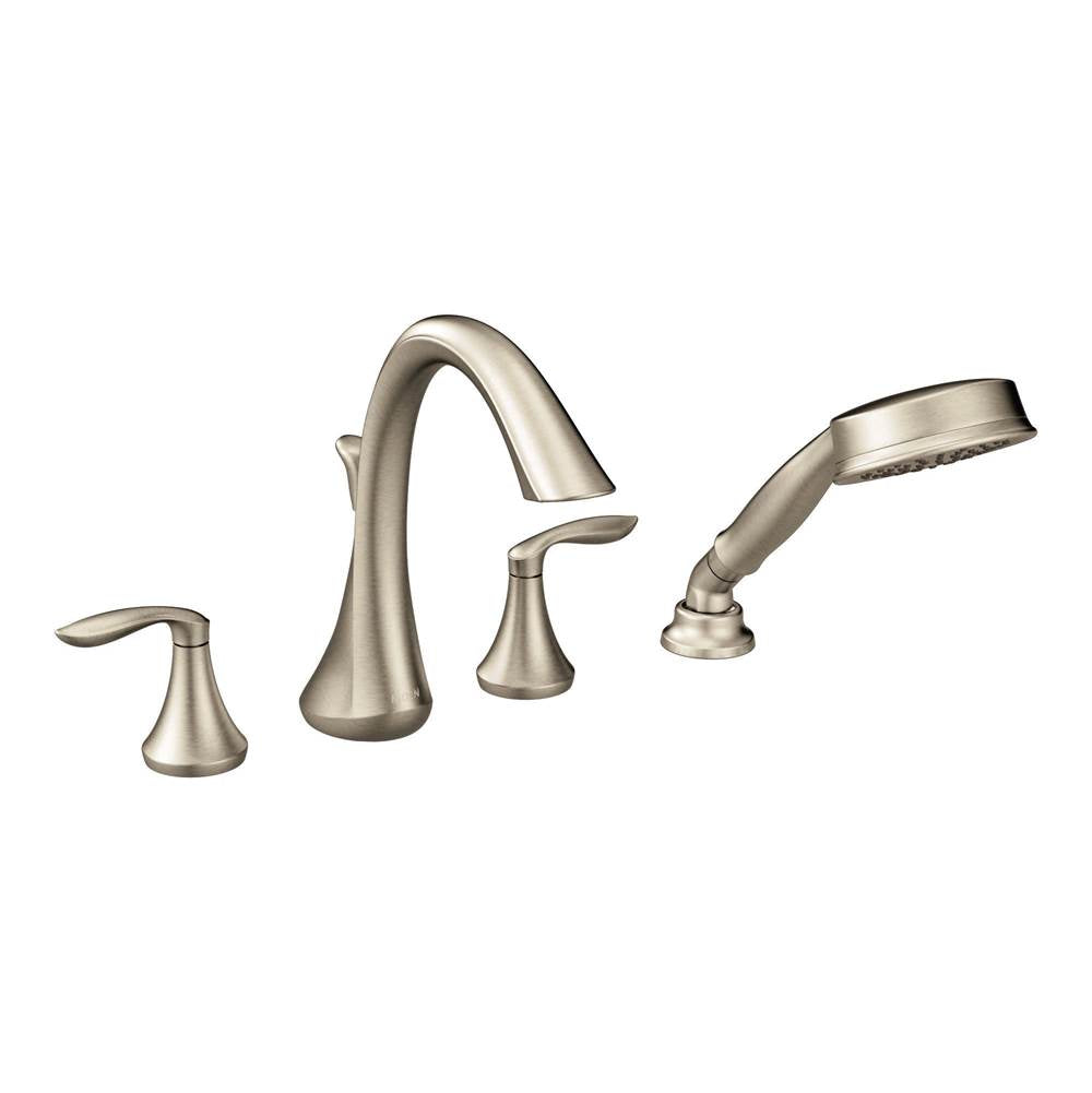 Eva 2-Handle Deck-Mount Roman Tub Faucet Trim Kit with Handshower in Chrome (Valve Sold Separately)
