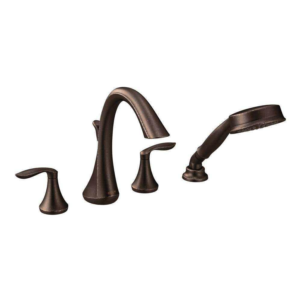 Eva 2-Handle Deck-Mount Roman Tub Faucet Trim Kit with Handshower in Chrome (Valve Sold Separately)