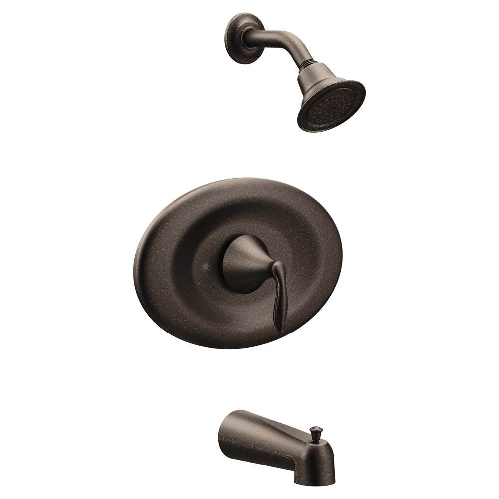 Moen - Eva Posi-Temp Eco-Performance Tub and Shower Trim Kit, Valve Required, Oil Rubbed Bronze - Oil Rubbed Bronze