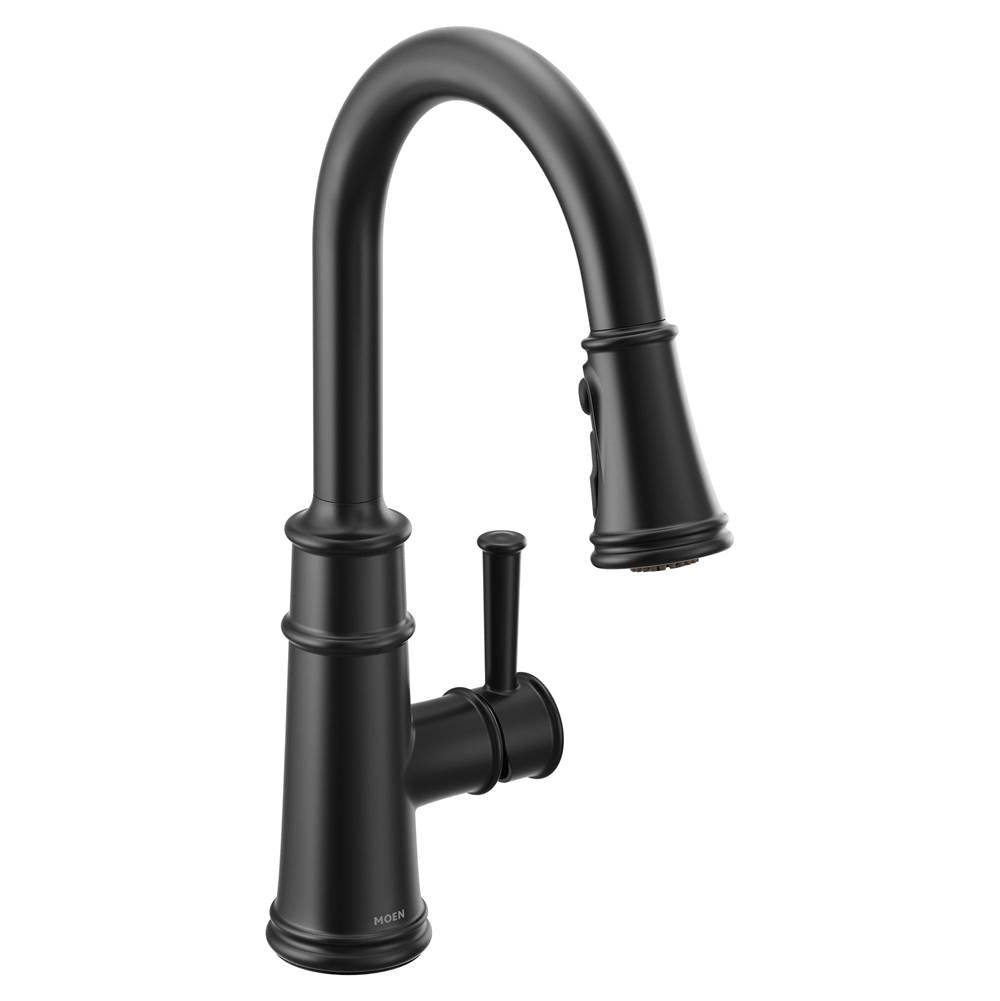 Moen - Belfield Single-Handle Pull-Down Sprayer Kitchen Faucet with Reflex and Power Boost in Matte Black - Matte Black