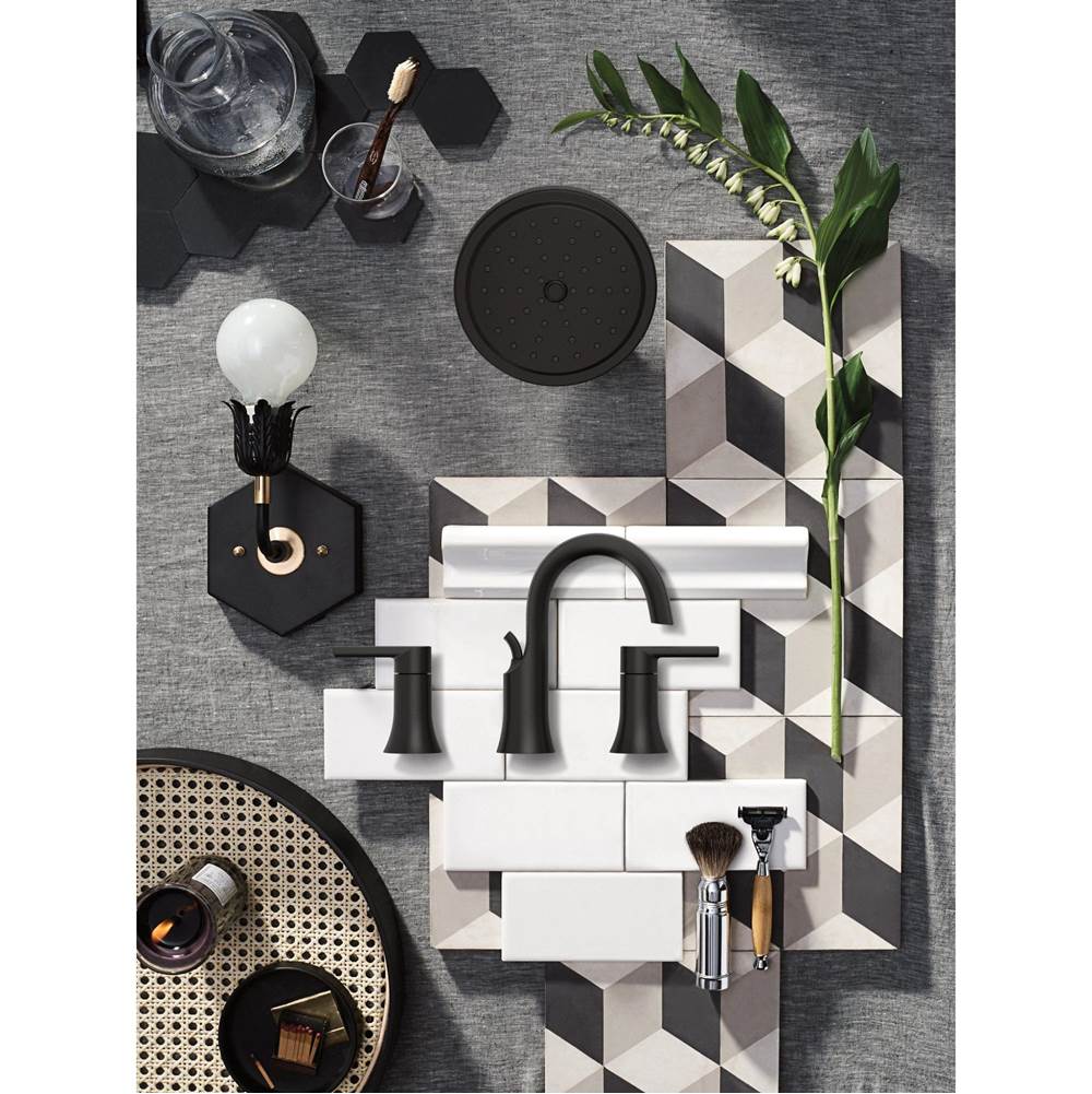 Doux 8 in. Widespread 2-Handle Bathroom Faucet Trim Kit in Matte Black (Valve Sold Separately)