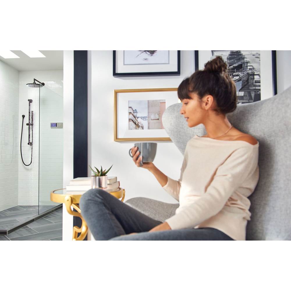 Smart Shower 2-Outlet Digital Shower Controller for Thermostatic Shower Valve, Matte Black