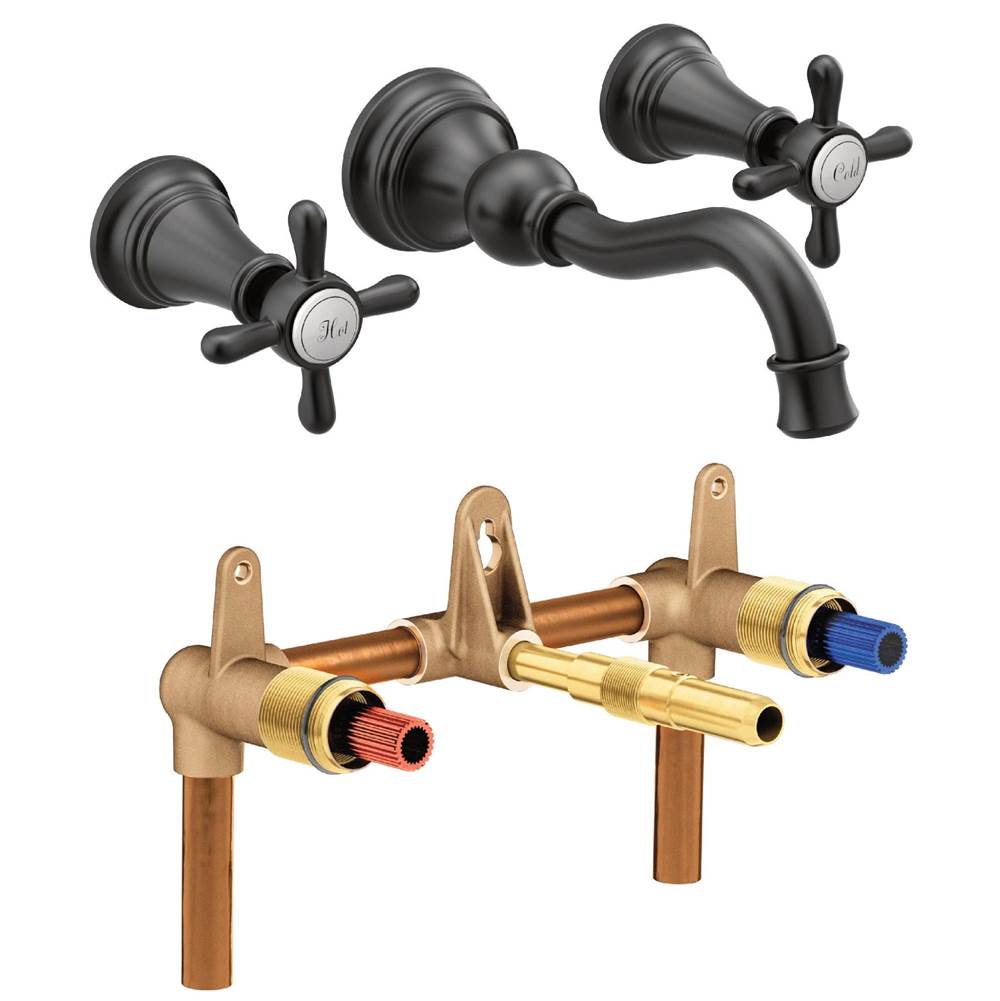 M-PACT Wallmount Bathroom Sink Faucet Rough-in Valve, 1/2-Inch CC with Mounting Brackets