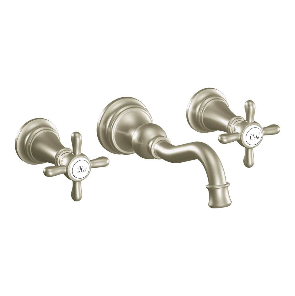 Weymouth 2-Handle Wall Mount High-Arc Bathroom Faucet in Chrome (Valve Sold Separately)