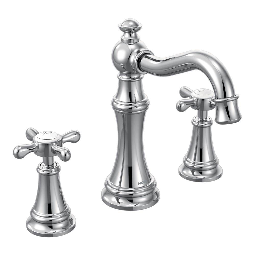 Weymouth 8 in. Widespread 2-Handle High-Arc Bathroom Faucet Trim Kit in Chrome (Valve Sold Separately)