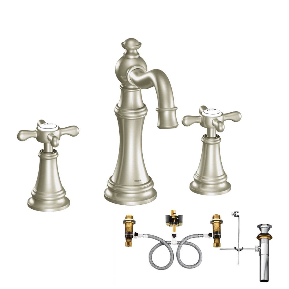 Weymouth 8 in. Widespread 2-Handle High-Arc Bathroom Faucet Trim Kit in Chrome (Valve Sold Separately)