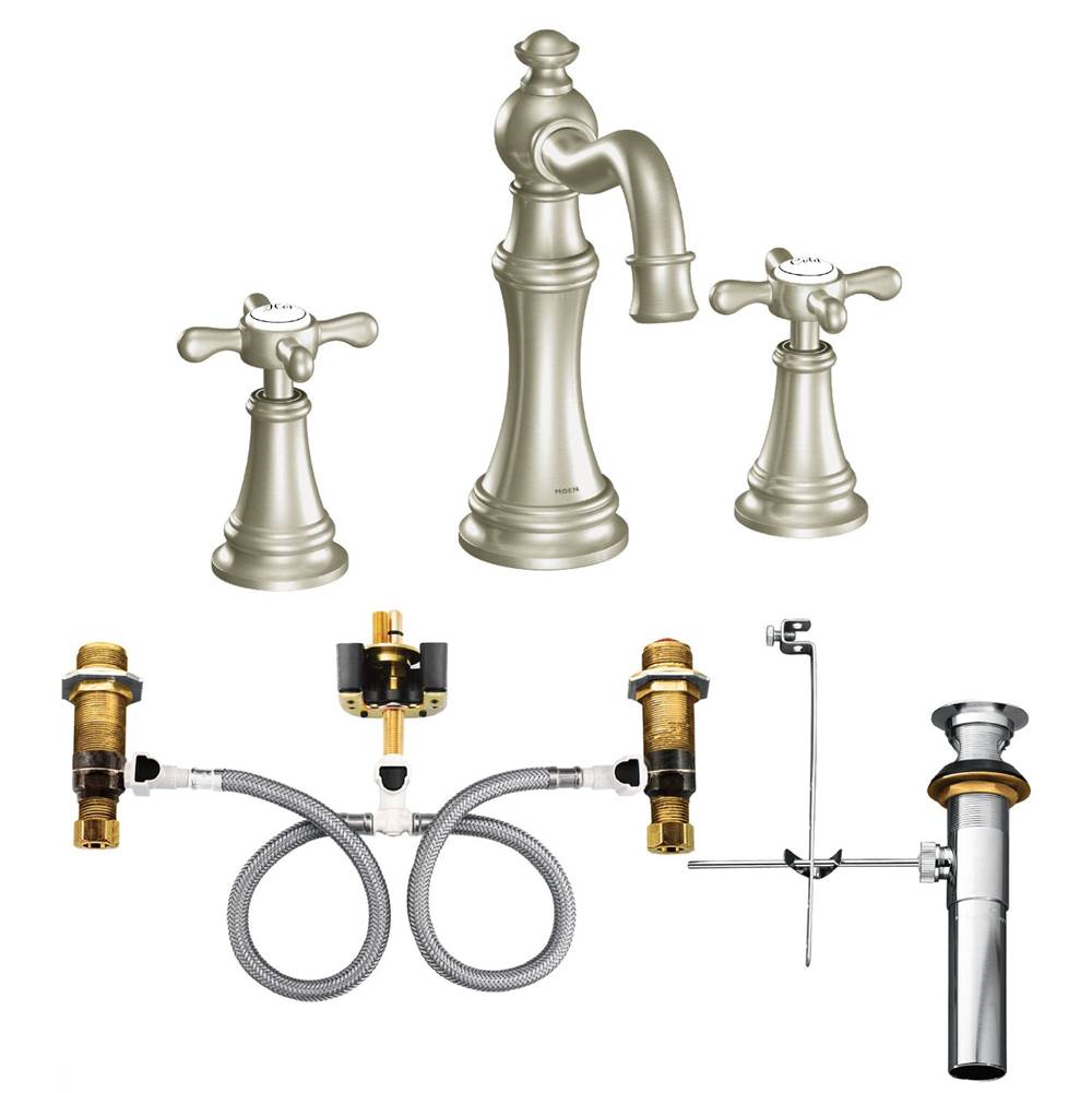 Weymouth 8 in. Widespread 2-Handle High-Arc Bathroom Faucet Trim Kit in Chrome (Valve Sold Separately)