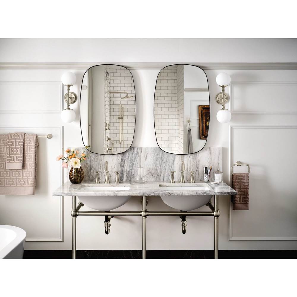 Brushed Gold Two Globe Bath Light