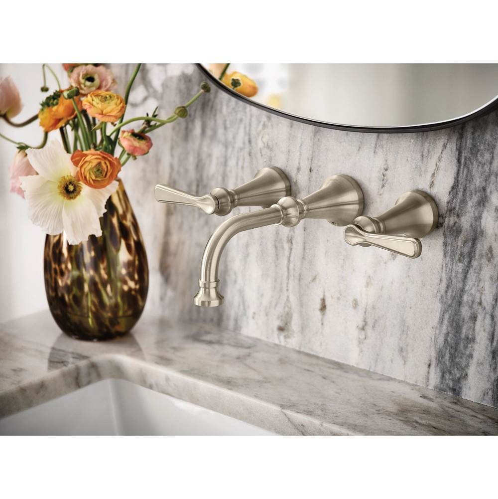 Colinet Traditional Lever Handle Wall Mount Bathroom Faucet Trim, Valve Required, in Chrome