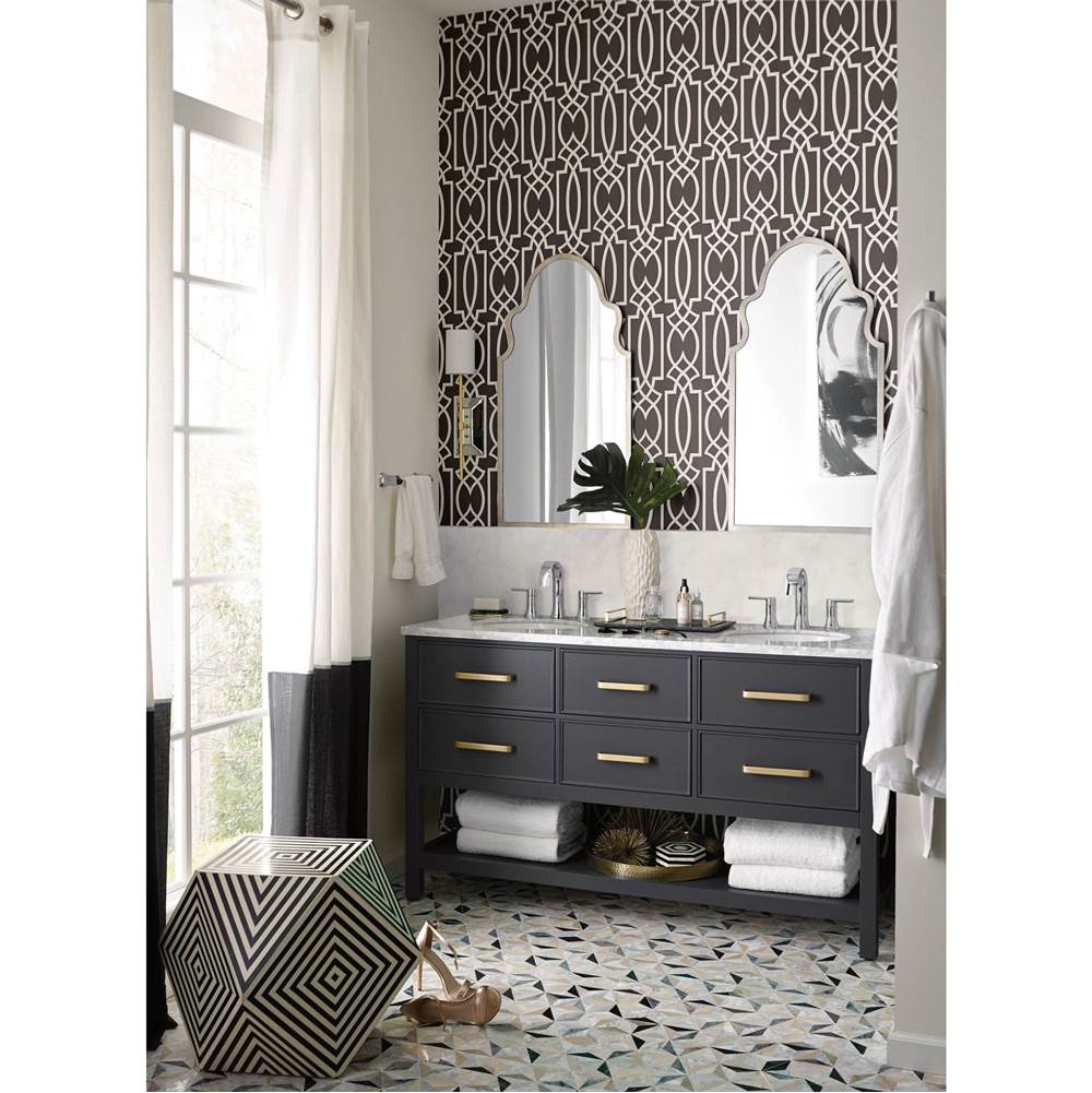 Doux 8 in. Widespread 2-Handle Bathroom Faucet Trim Kit in Chrome (Valve Sold Separately)