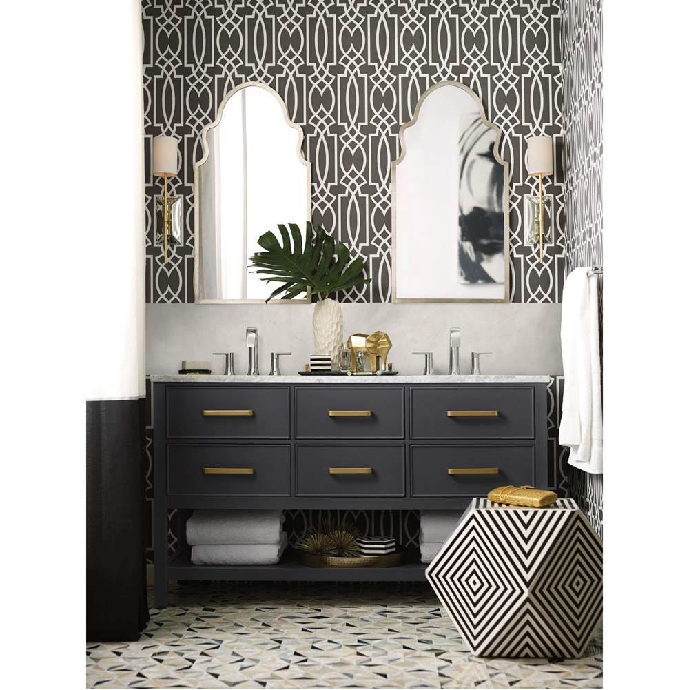 Doux 8 in. Widespread 2-Handle Bathroom Faucet Trim Kit in Chrome (Valve Sold Separately)
