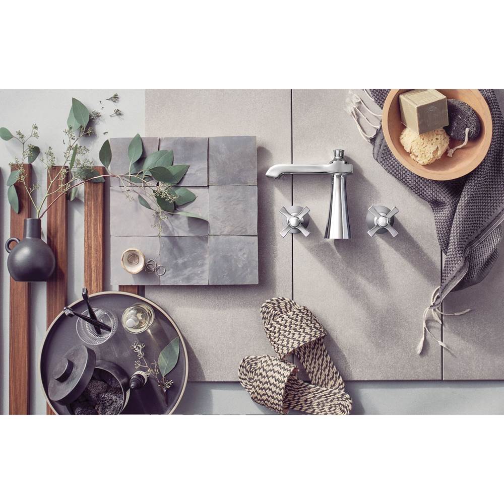 Flara 8 in. Widespread 2-Handle High-Arc Bathroom Faucet Trim Kit in Chrome (Valve Sold Separately)