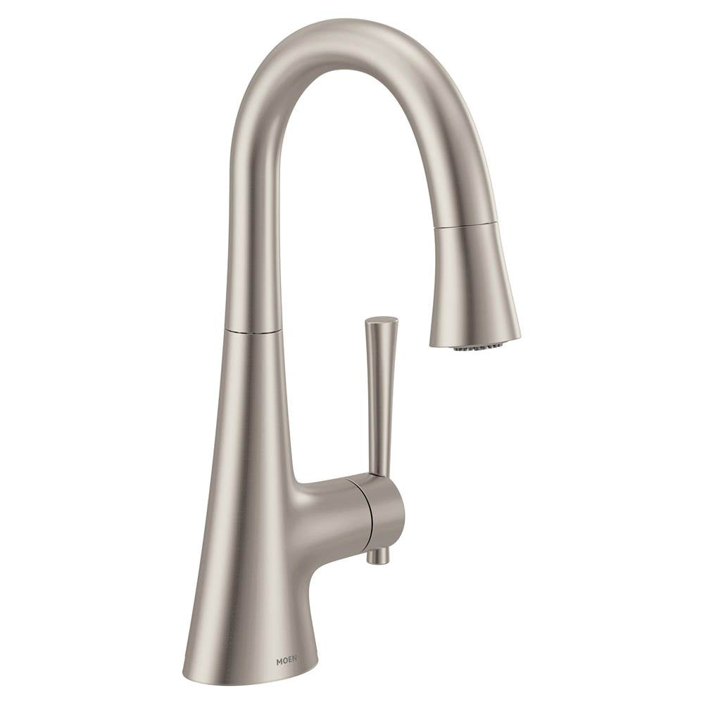 Moen - Kurv Spot Resist Stainless One-Handle High Arc Bar Faucet - Spot Resist Stainless