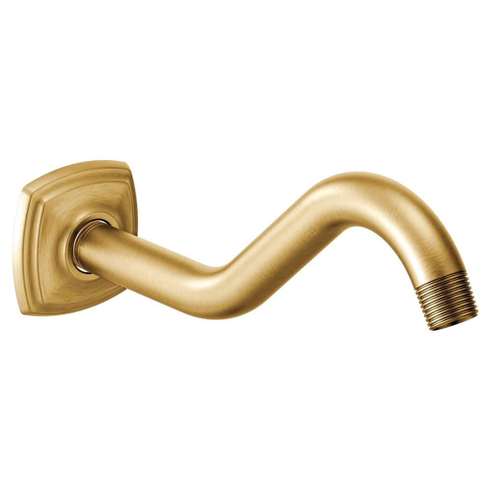 Moen - Curved Shower Arm with Wall Flange, Brushed Gold - Brushed Gold