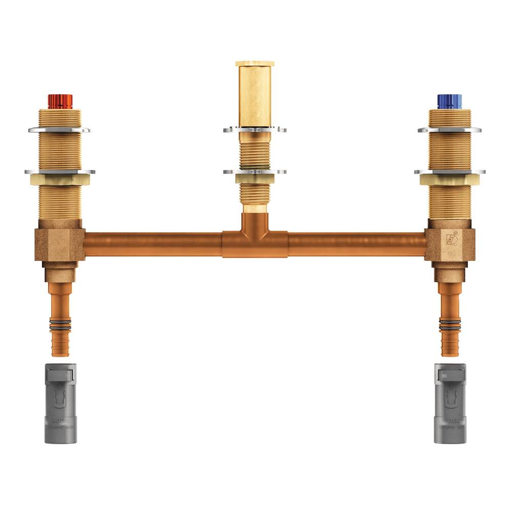 Moen - Two Handle Roman Tub Valve 10'' Centers Pex with 1/2'' Cpvc Adapters, Unfinished - Unfinished