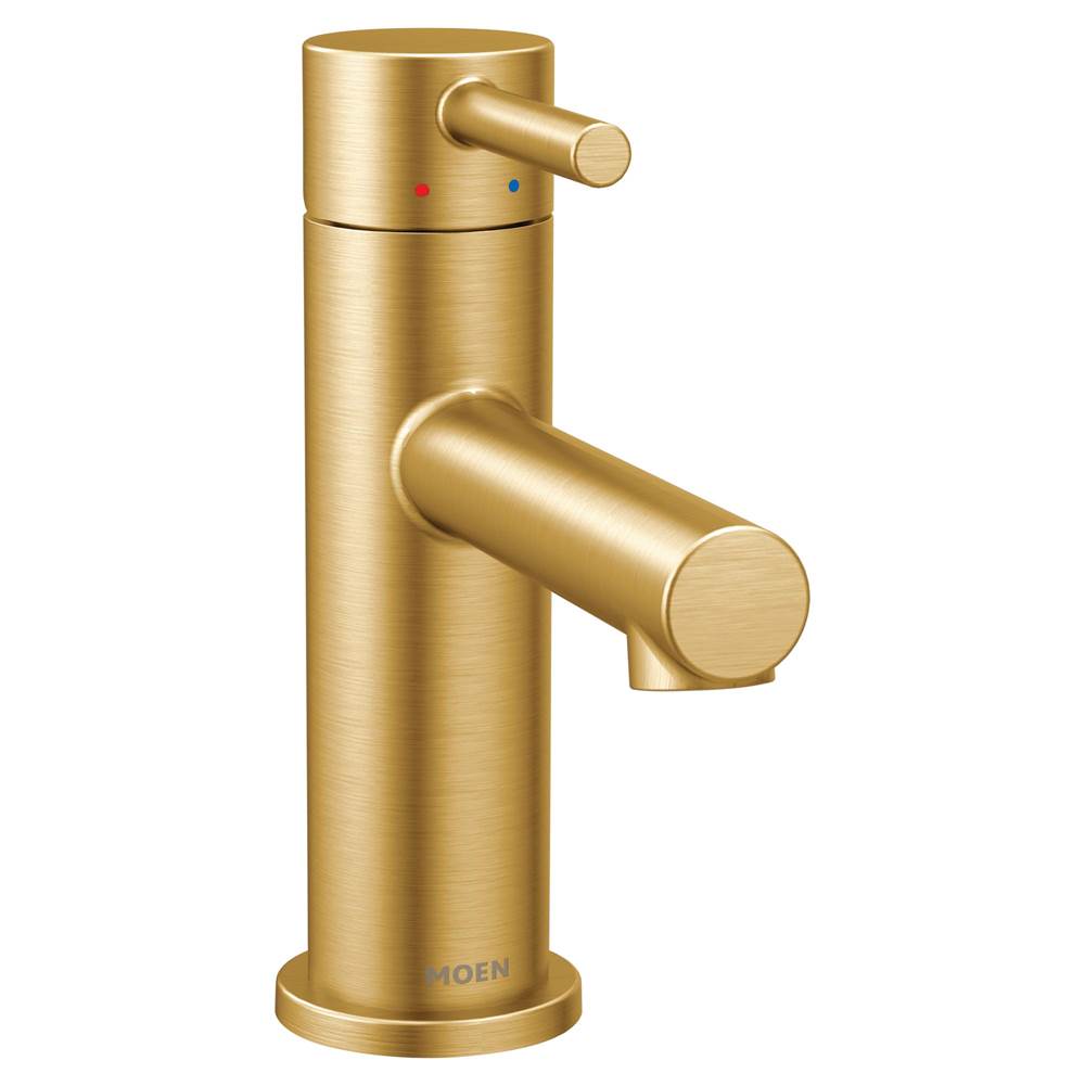Moen - Align One-Handle Modern Bathroom Faucet with Drain Assembly and Optional Deckplate, Brushed Gold - Brushed Gold