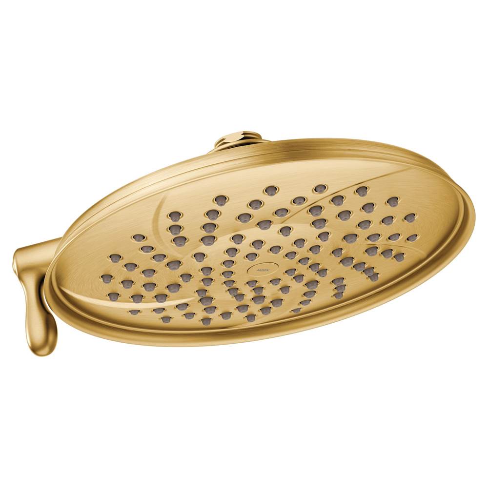 Moen - Isabel 8-Inch Two-Function Eco-Performance Showerhead with Immersion Technology, Brushed Gold - Brushed Gold