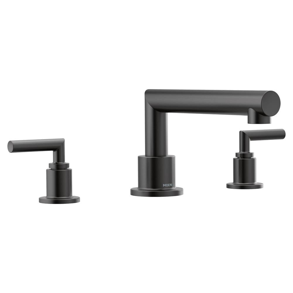Moen - Arris 2-Handle Deck-Mount Roman Tub Faucet Trim Kit in Matte Black (Valve Sold Separately) - Matte Black