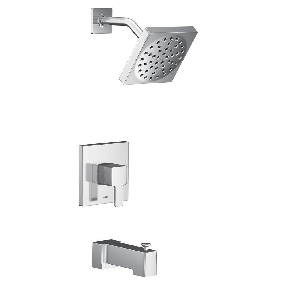 Moen - 90 Degree M-CORE 2-Series Eco Performance 1-Handle Tub and Shower Trim Kit in Chrome (Valve Sold Separately) - Chrome