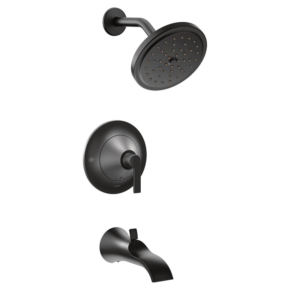 Moen - Doux Posi-Temp 1-Handle Tub and Shower Faucet Trim Kit in Matte Black (Valve Sold Separately) - Matte Black