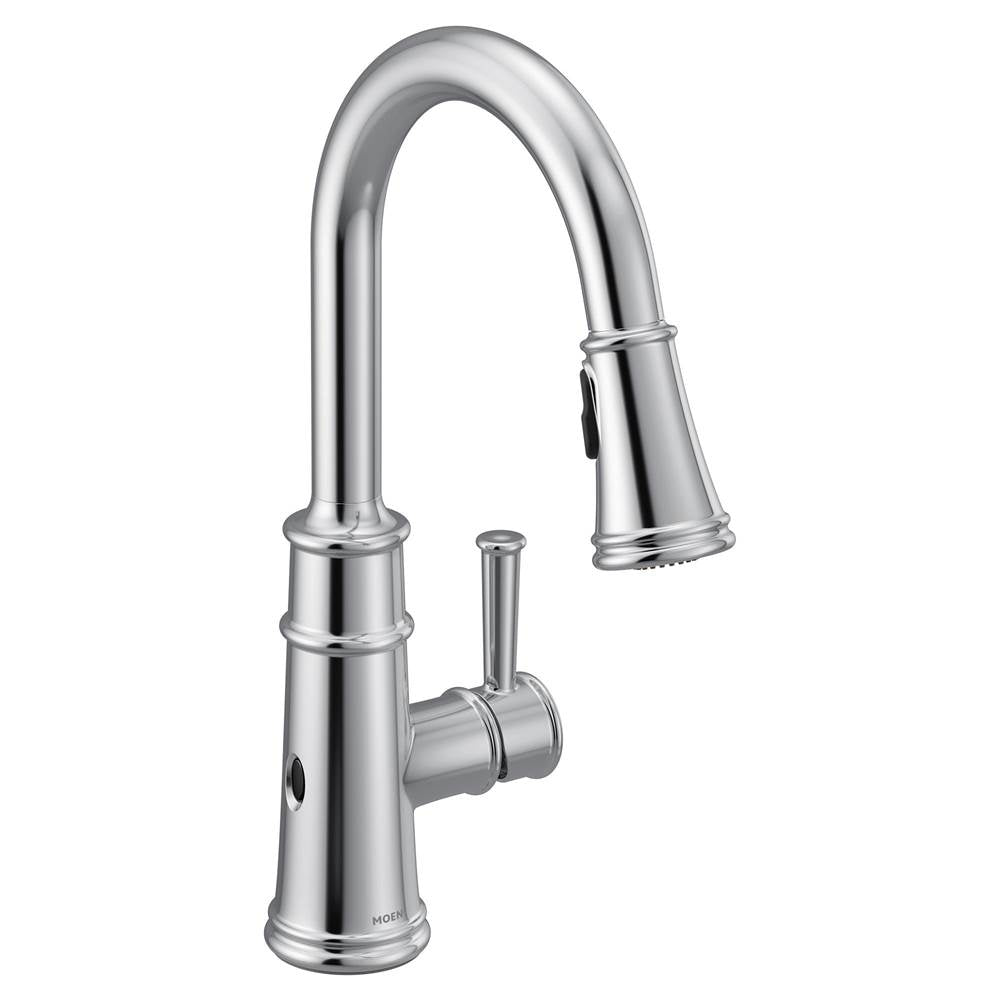 Moen - Belfield Touchless 1-Handle Pull-Down Sprayer Kitchen Faucet with MotionSense Wave and Power Clean in Chrome - Chrome