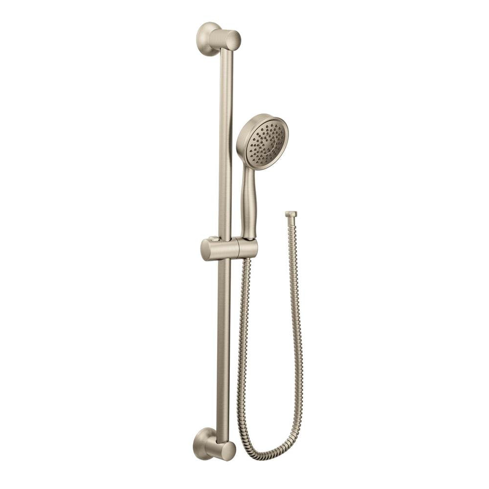 Moen - Handheld Showerhead with 69-Inch-Long Hose Featuring 24-Inch Slide Bar, Brushed Nickel - Brushed Nickel