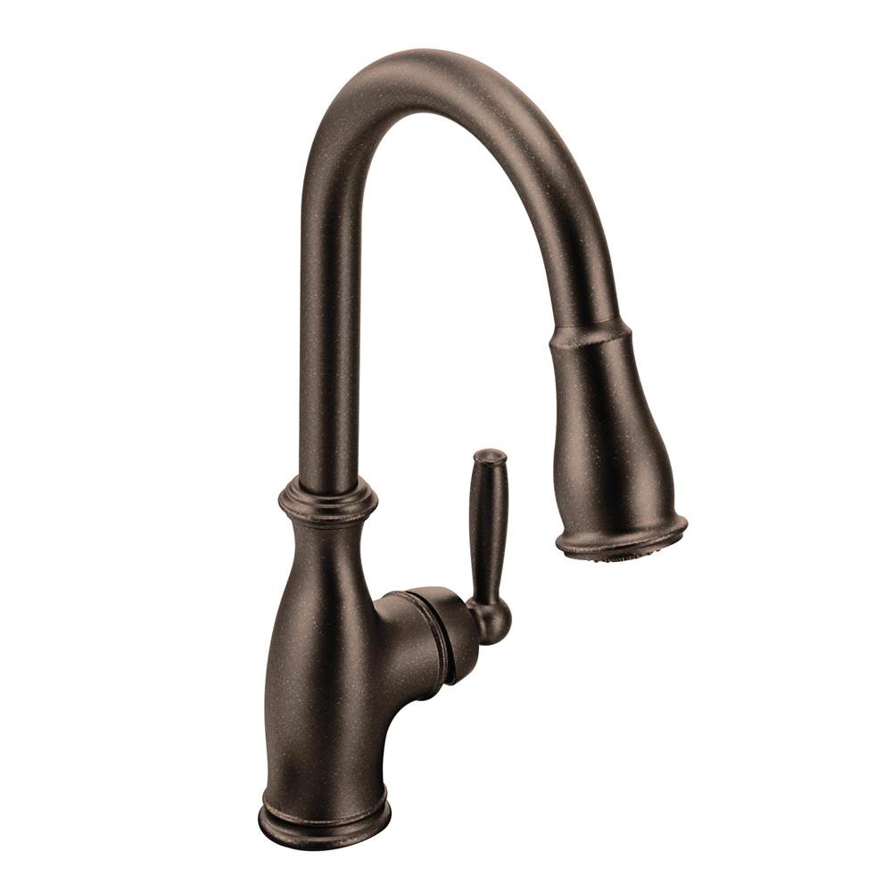 Moen - Brantford One-Handle Pulldown Kitchen Faucet Featuring Power Boost and Reflex, Oil Rubbed Bronze - Oil Rubbed Bronze