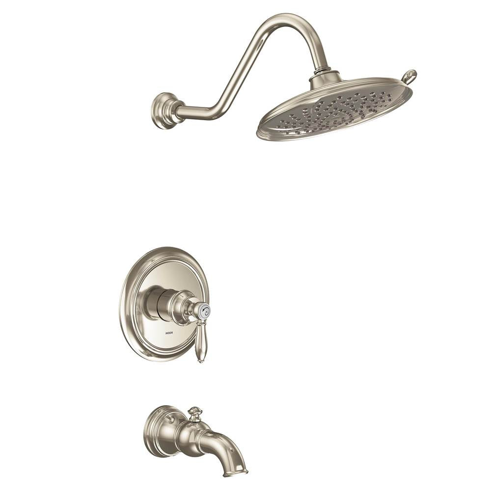 Moen - Weymouth M-CORE 2-Series Eco Performance 1-Handle Tub and Shower Trim Kit in Polished Nickel (Valve Sold Separately) - Polished Nickel