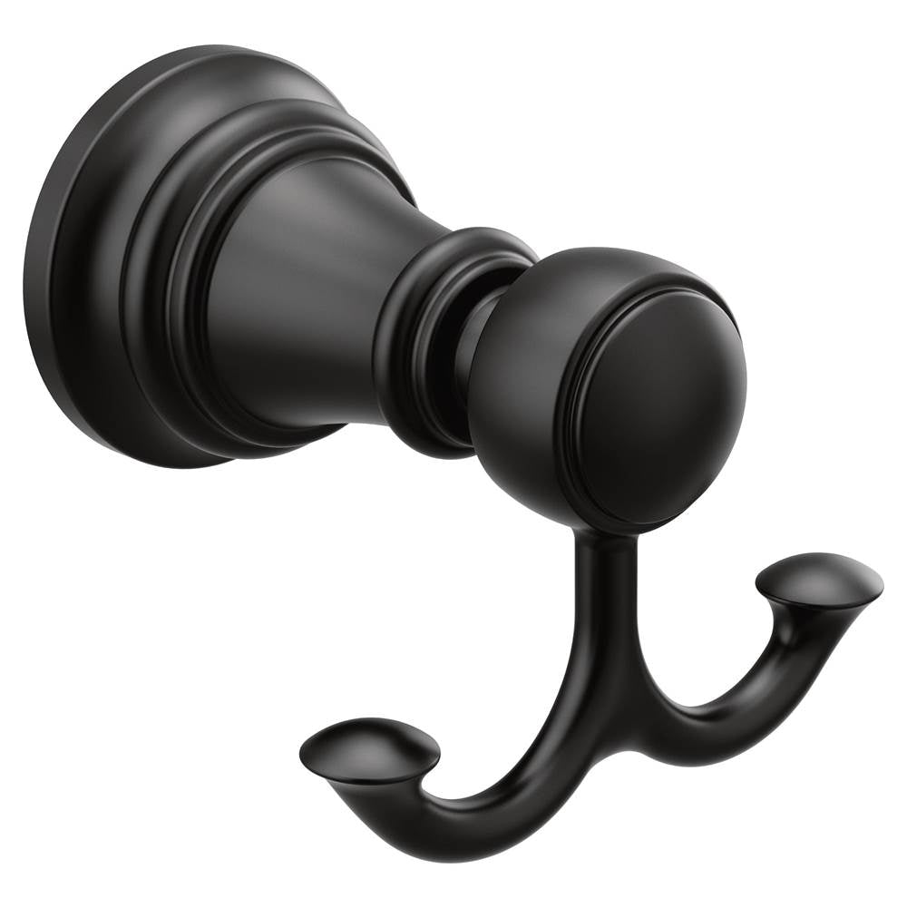 Moen - Matte Black Double Robe Hook - Matte Black