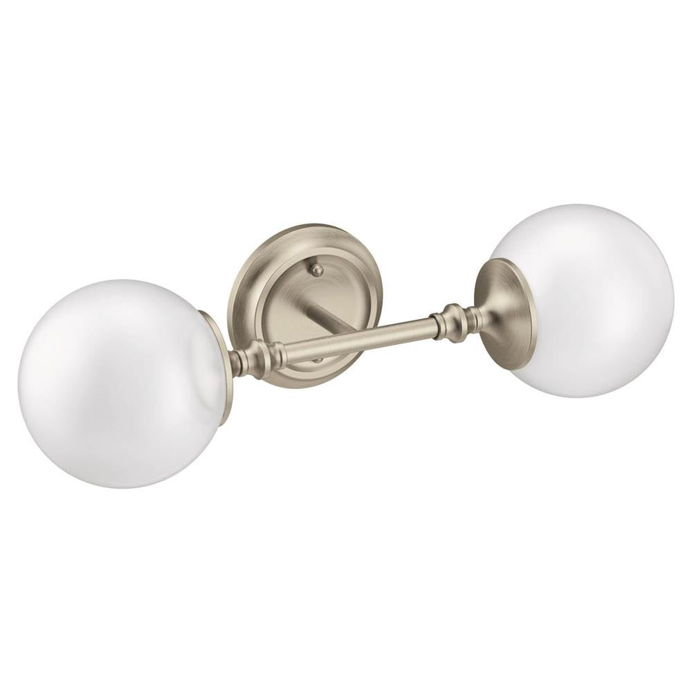 Brushed Gold Two Globe Bath Light