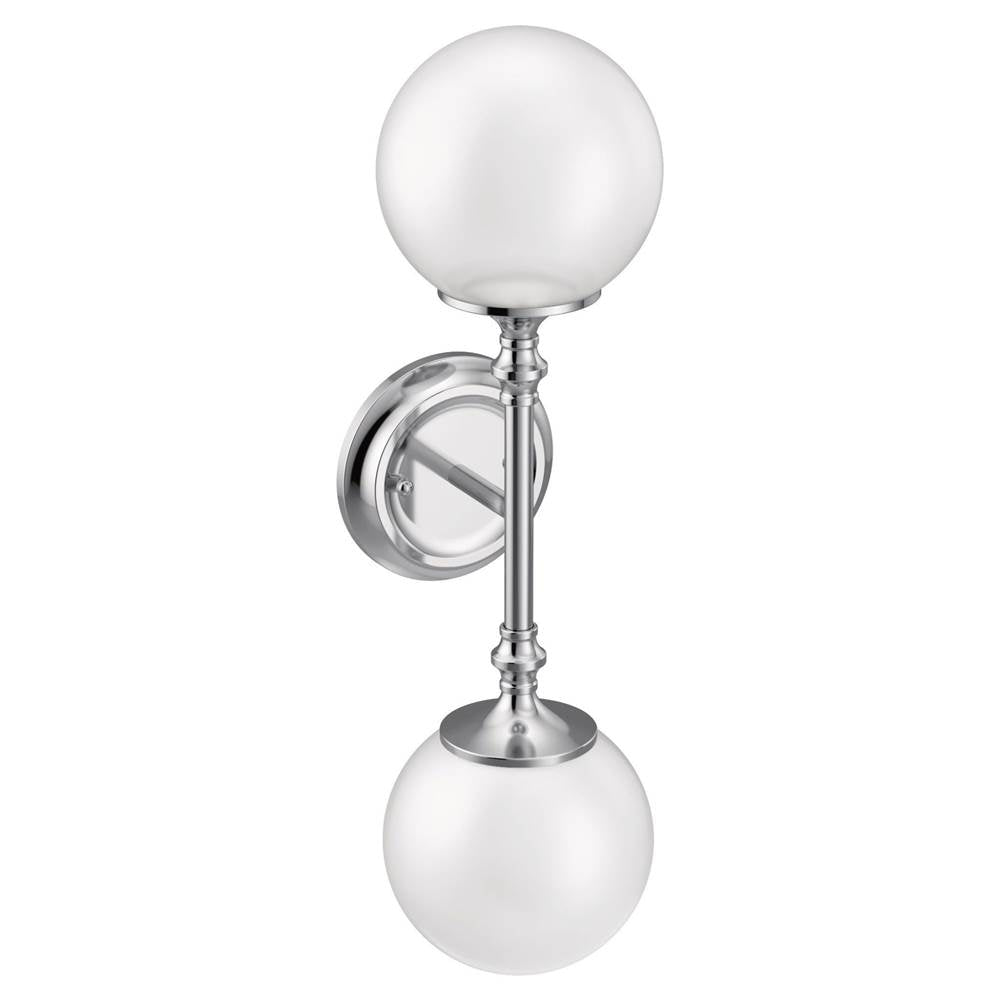Brushed Gold Two Globe Bath Light