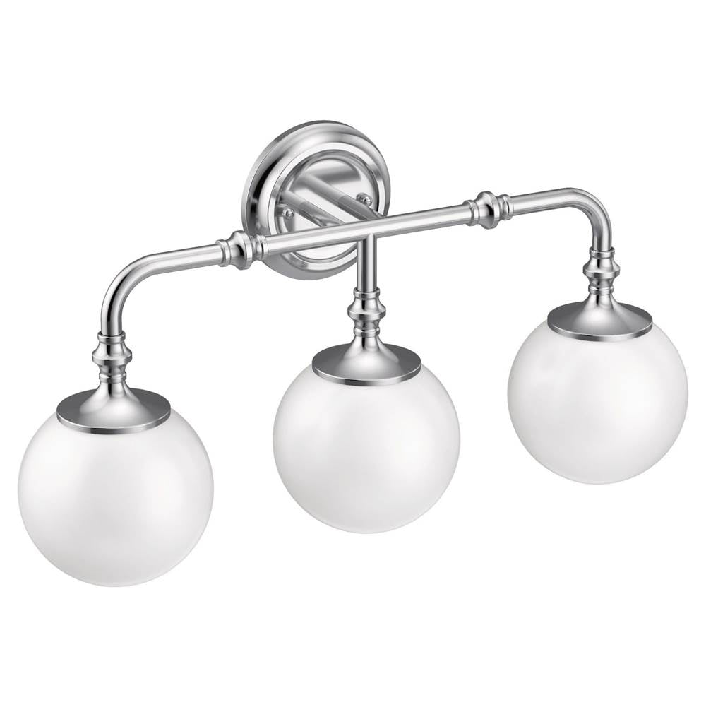 Brushed Gold Three Globe Bath Light