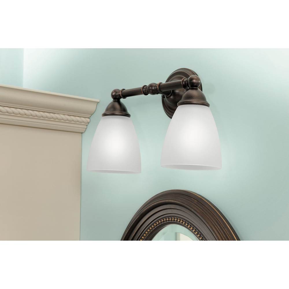 Brushed Nickel Two Globe Bath Light