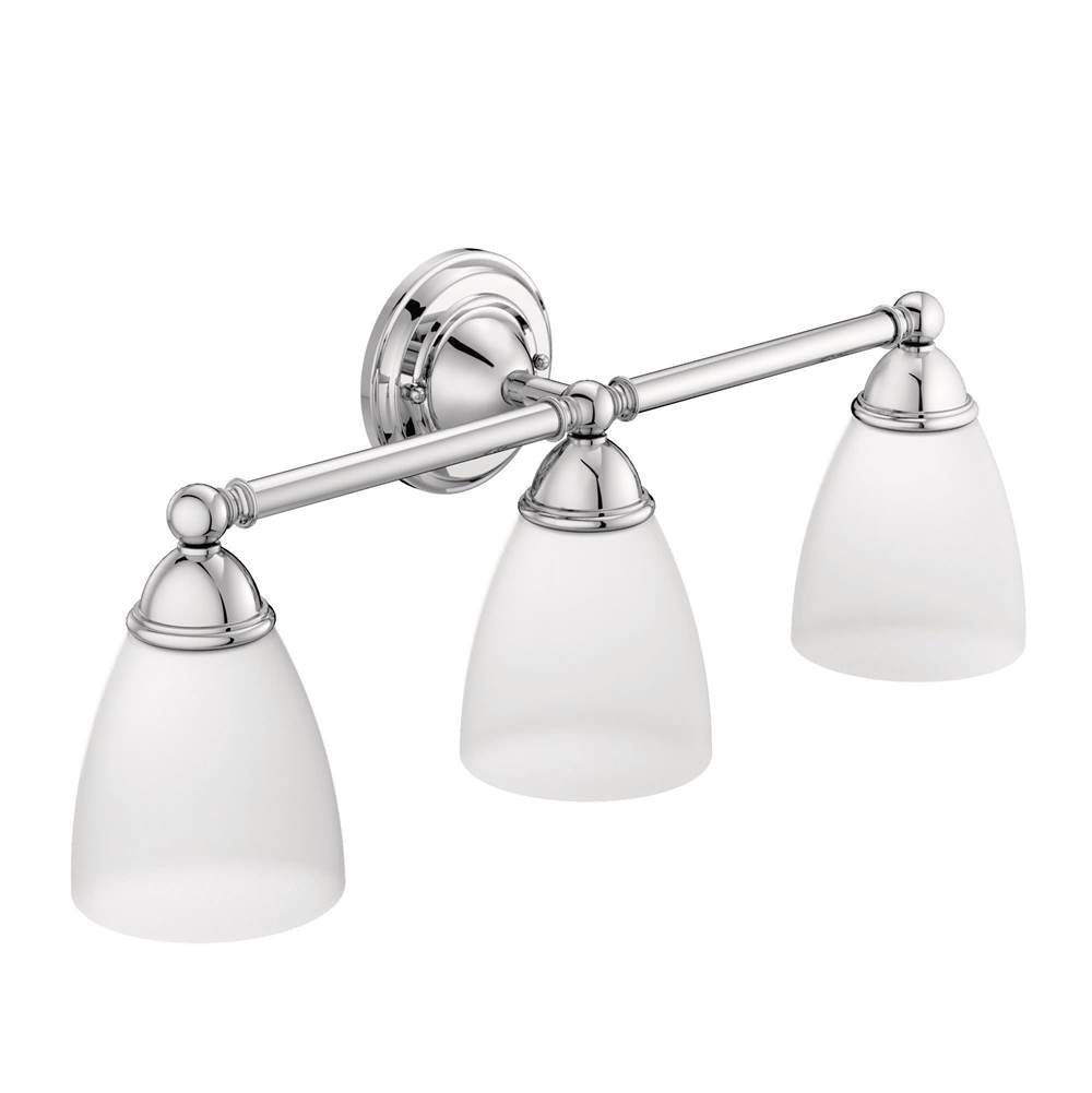 Brushed Nickel Three Globe Bath Light