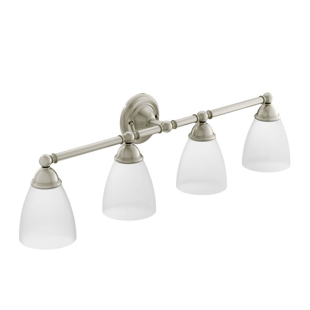 Brushed Nickel Four Globe Bath Light