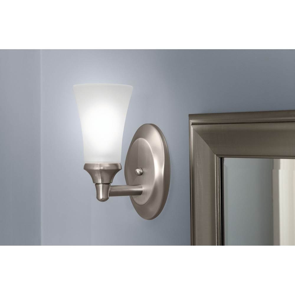Brushed Nickel One Globe Bath Light