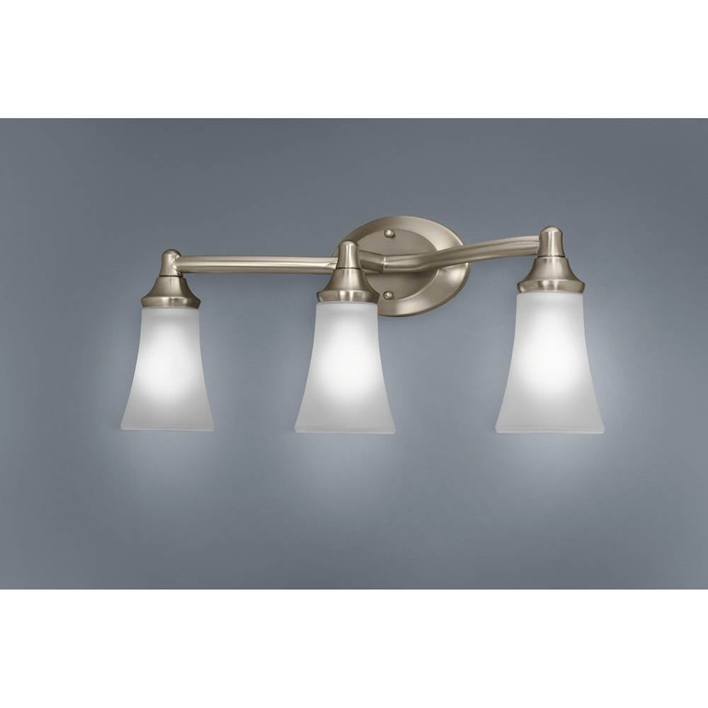 Brushed Nickel Three Globe Bath Light