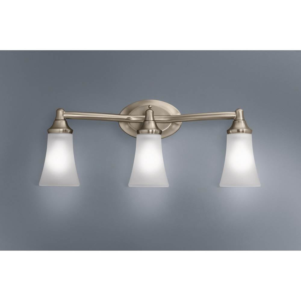 Brushed Nickel Three Globe Bath Light