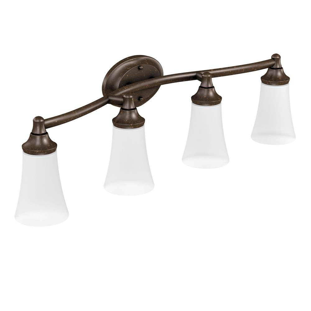 Brushed Nickel Four Globe Bath Light
