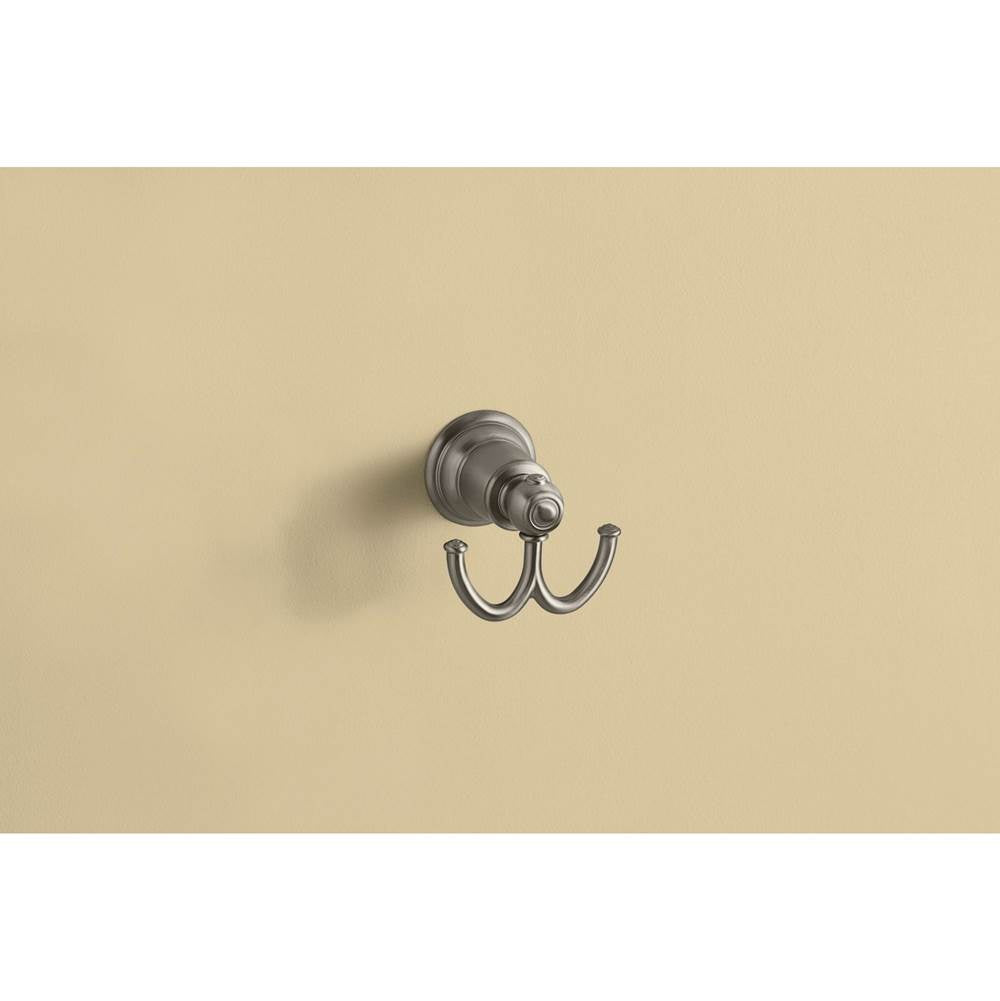 Brushed Nickel Double Robe Hook