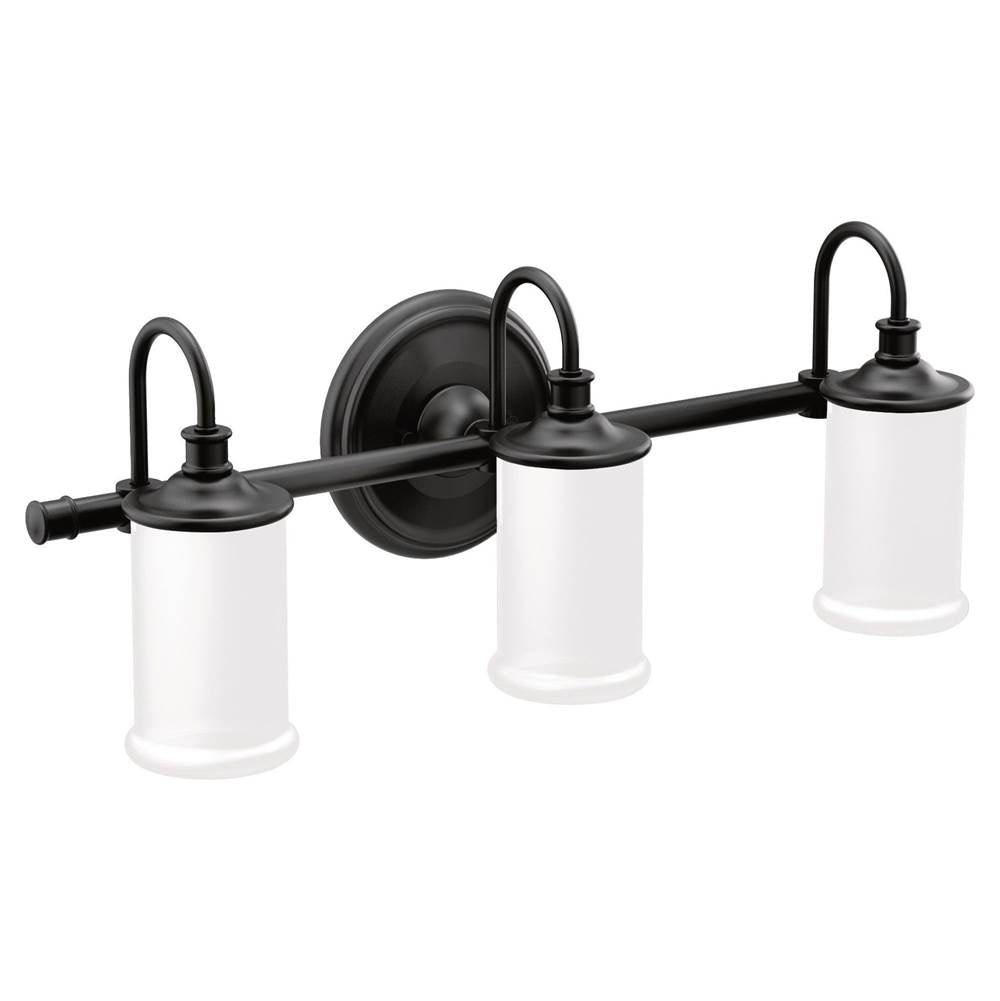 Matte Black Three Globe Bath Light