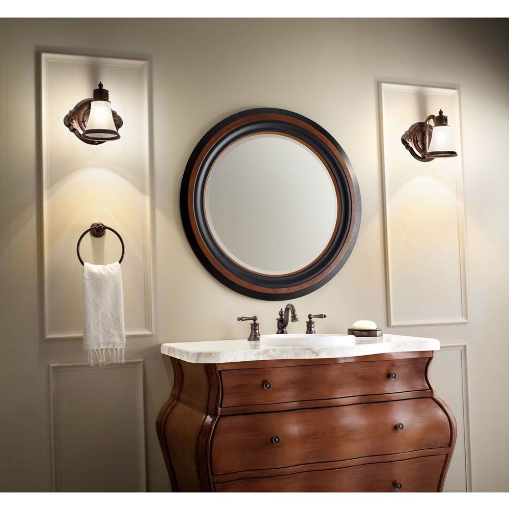 Waterhill 2-Light Dual-Mount Bath Bathroom Vanity Fixture with Frosted Glass, Brushed Nickel