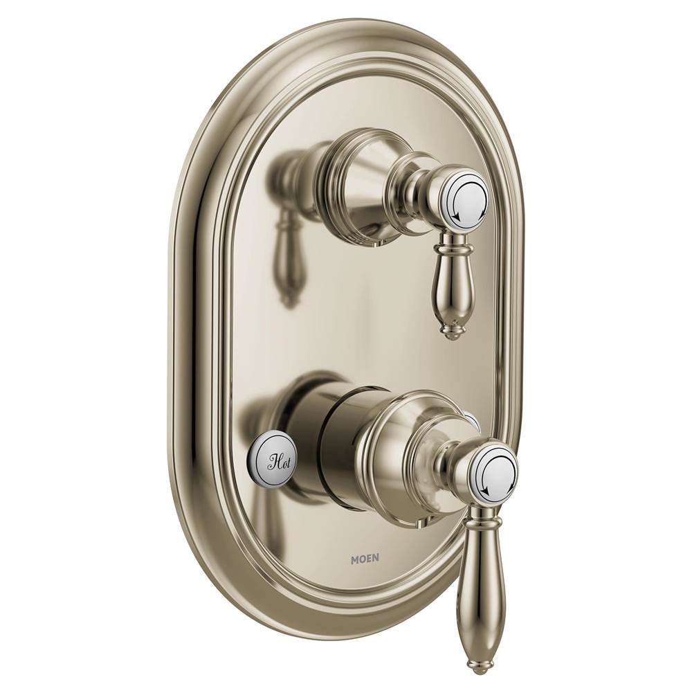 Moen - Weymouth M-CORE 3-Series 2-Handle Shower Trim with Integrated Transfer Valve in Polished Nickel (Valve Sold Separately) - Polished Nickel